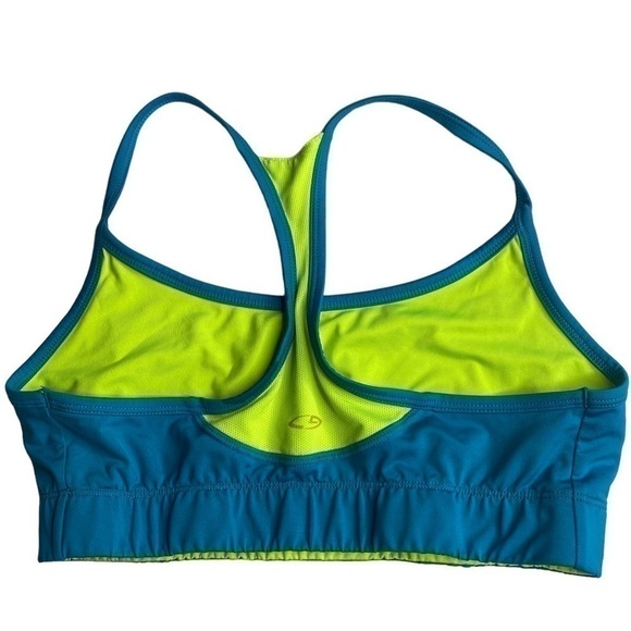 C9 BY CHAMPION REVERSIBLE BLUE & NEON YELLOW ATHLETIC SPORTS BRA - Picture 1 of 6